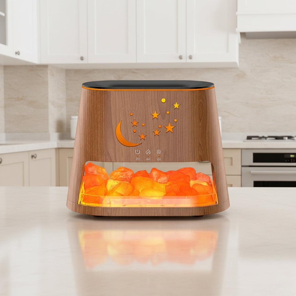 Salt Flame Aroma Diffuser Usb Colorful Flame Gradient Ultrasonic Aroma Diffuser