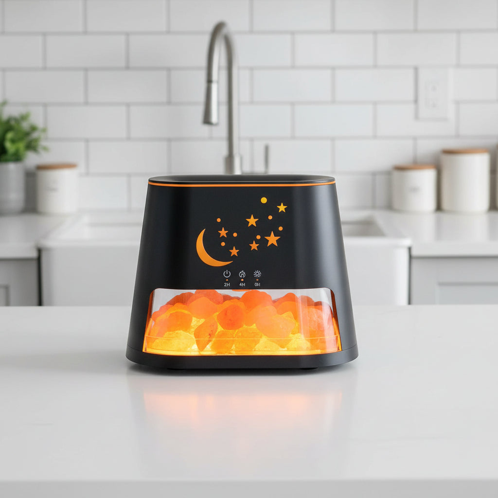 Salt Flame Aroma Diffuser Usb Colorful Flame Gradient Ultrasonic Aroma Diffuser